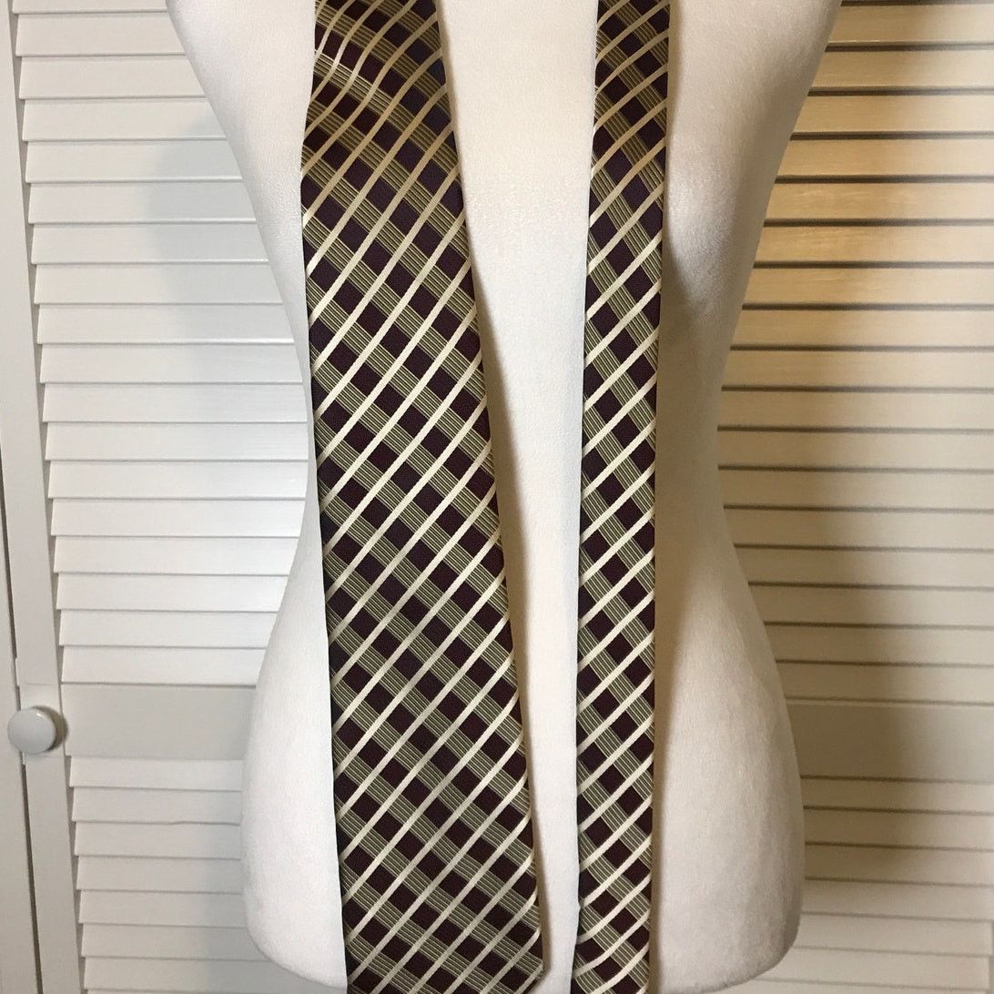 Stafford Stafford Essentials Purple Plaid Classic Wide Men Necktie Size ONE SIZE - 3 Thumbnail