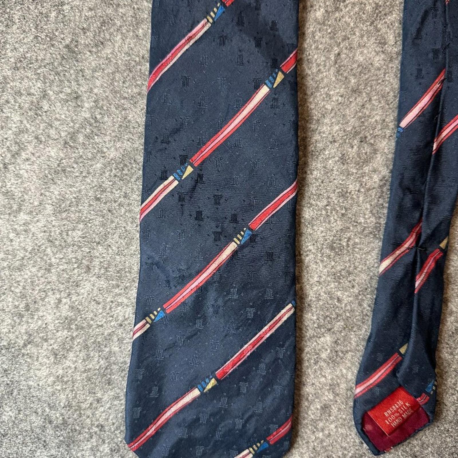 Lanvin Vintage Lanvin Paris Men’s Silk Tie – Navy with Red Stripe Size ONE SIZE - 4 Thumbnail