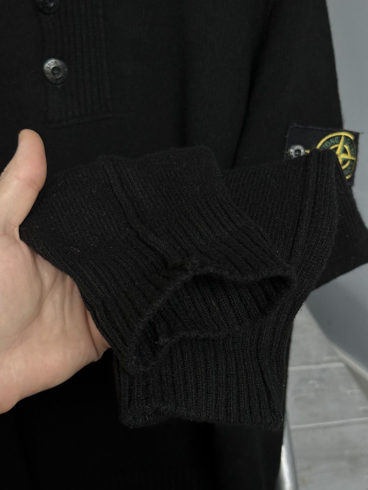 Stone Island Stone Island Black Half Lambswool Jumper Size US XL / EU 56 / 4 - 4 Thumbnail