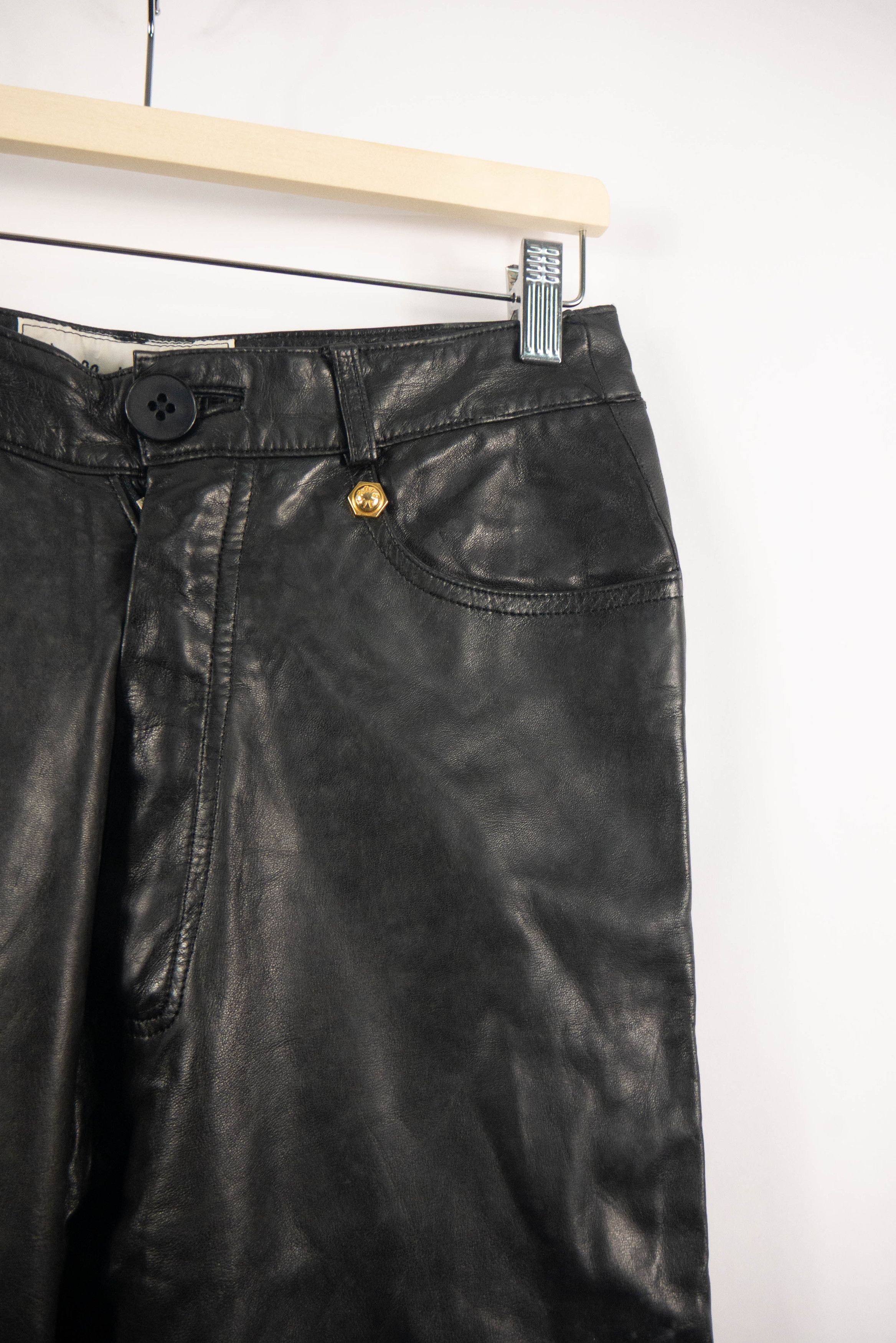 Jitrois Jean Claude Jitros leather flared pants – vintage y2k Size 26" / US 2 / IT 38 - 2 Thumbnail