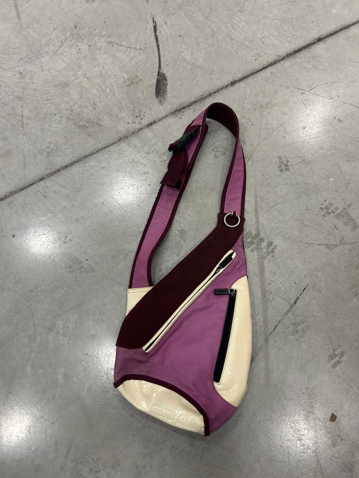Miu Miu Miu Miu 1999 / Backpack / Teardrop / Sling Bag Pink & White Size ONE SIZE - 8 Thumbnail