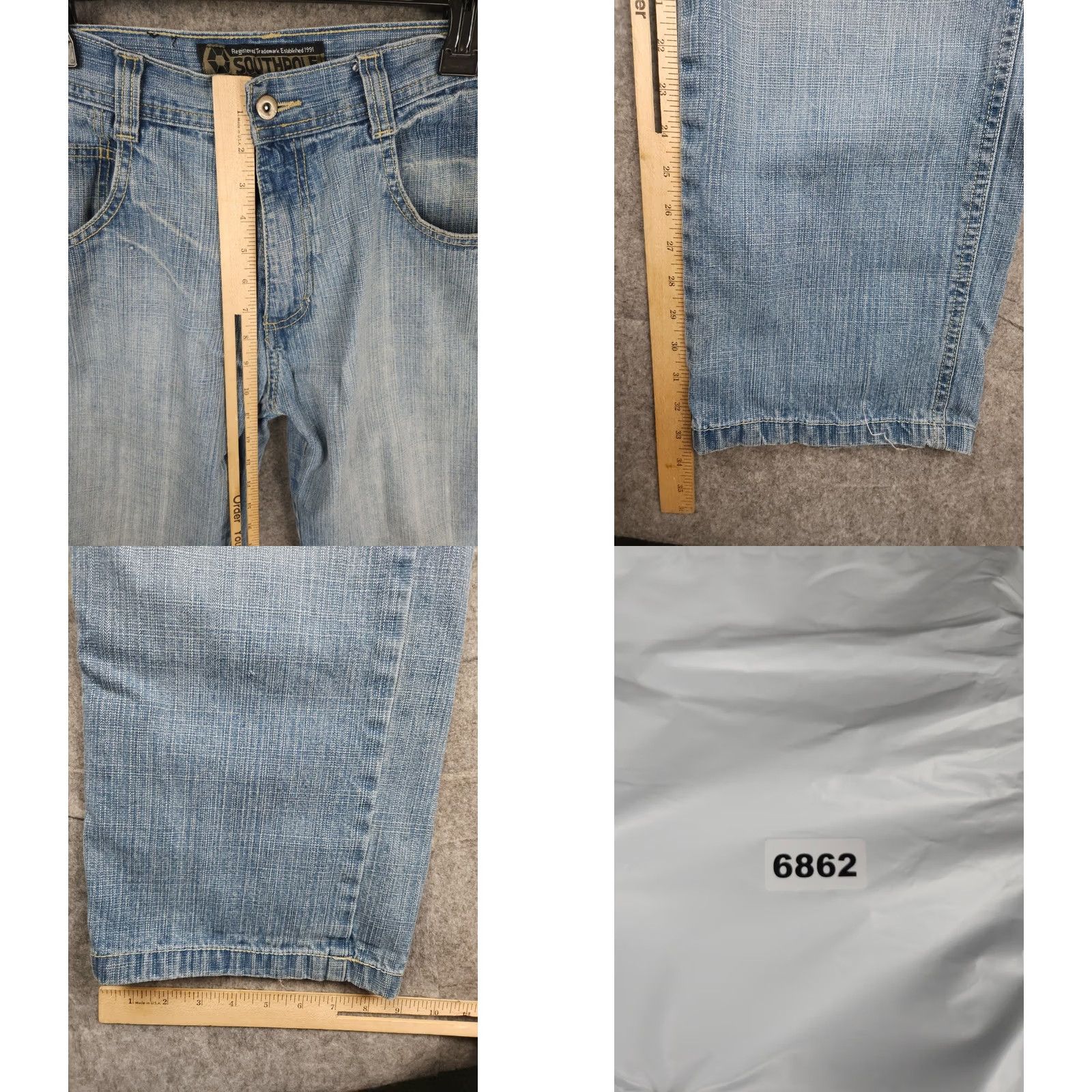 Southpole VINTAGE Southpole Jeans Mens 34 Regular 32 x 34 Blue Distressed Relaxed Straight 90s Grunge Hip Hop Mens Size US 32 / EU 48 - 8 Thumbnail