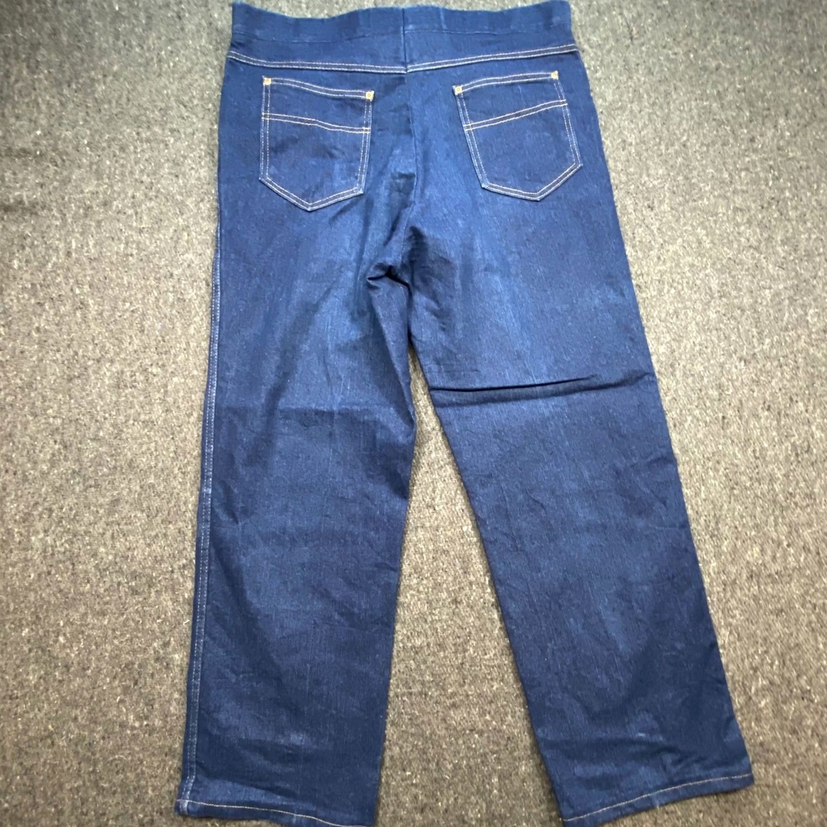 Denime VINTAGE Sansabelt Denim Trousers 36x30 Mens Blue Straight Leg Pants Size US 36 / EU 52 - 5 Thumbnail