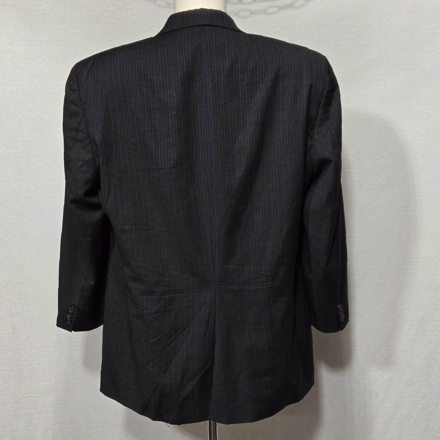 Chaps VINTAGE Chaps Ralph Lauren Blazer Mens Large Gray Pinstripe 2 Button Sport Coat Size 44R - 4 Thumbnail