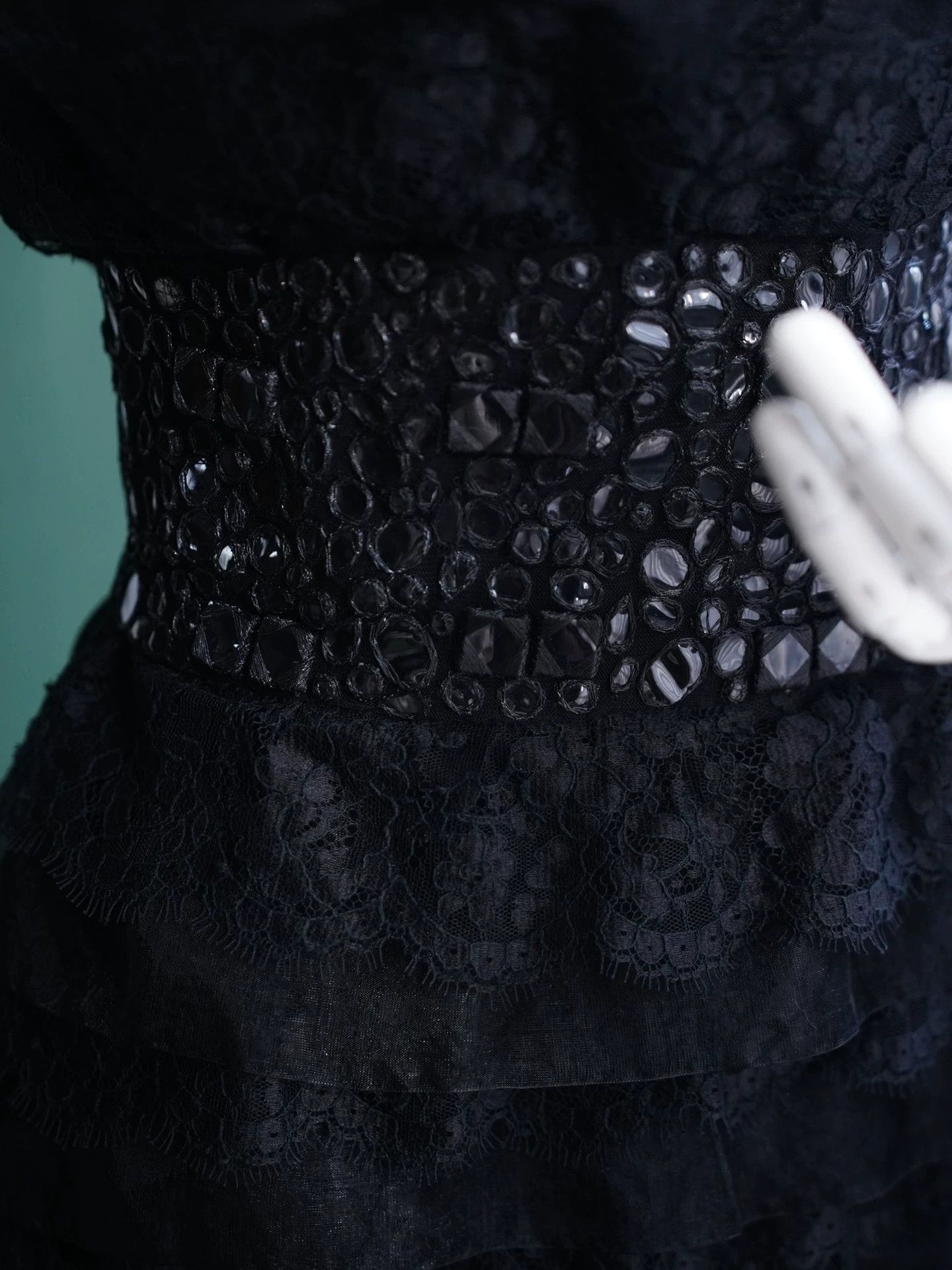 Marchesa Marchesa Black Tulle-Lace Strapless Silk Dress US4 Size S / US 4 / IT 40 - 7 Thumbnail