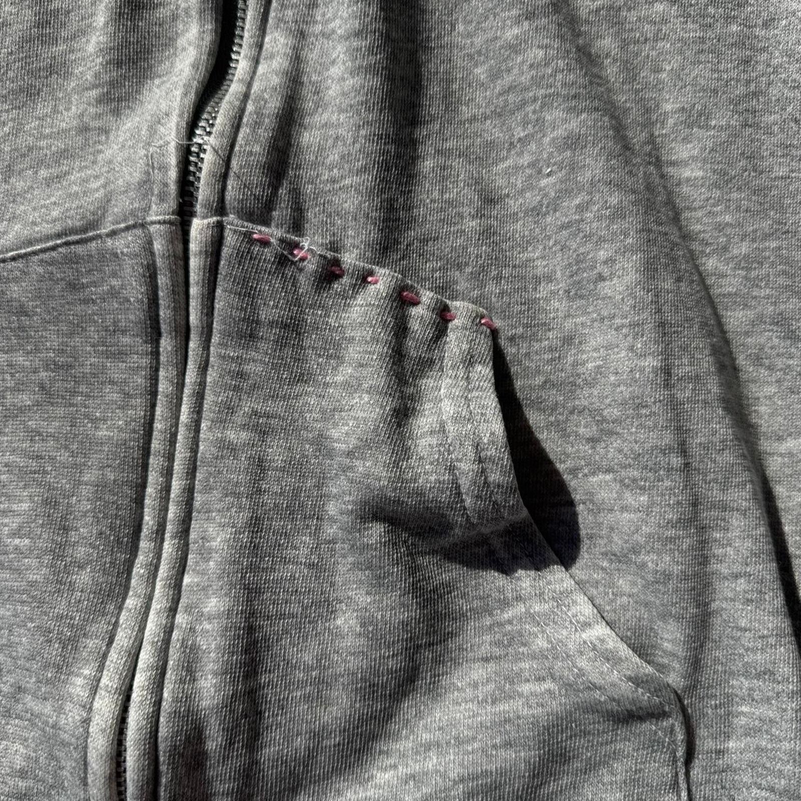 Other Vintage 90s blank zip up hoodie with sasheiko repair Size M / US 6-8 / IT 42-44 - 2 Thumbnail