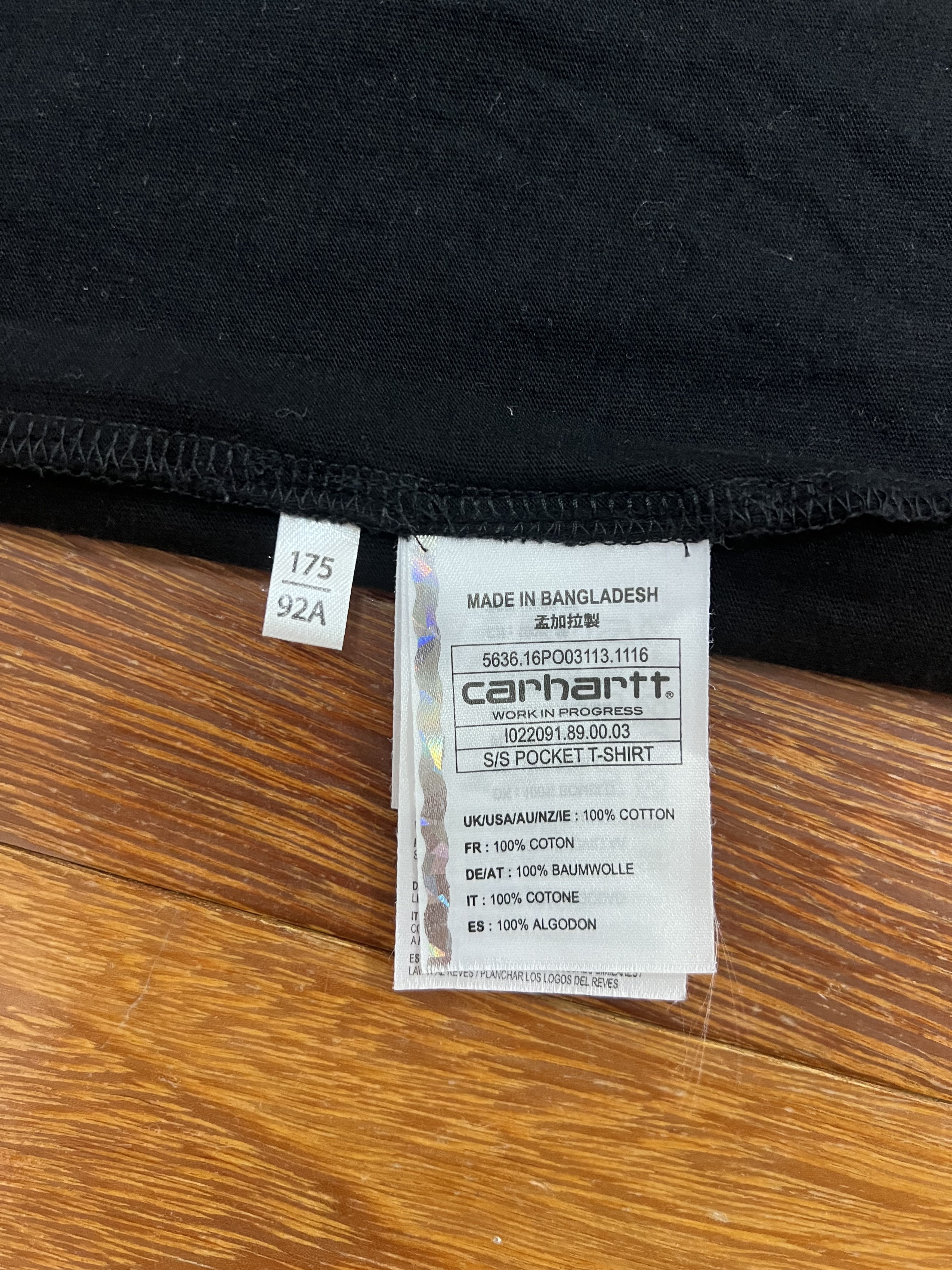 Carhartt Wip 💚 Carhartt WIP Black Pocket Cotton Tee Medium Size US M / EU 48-50 / 2 - 5 Thumbnail