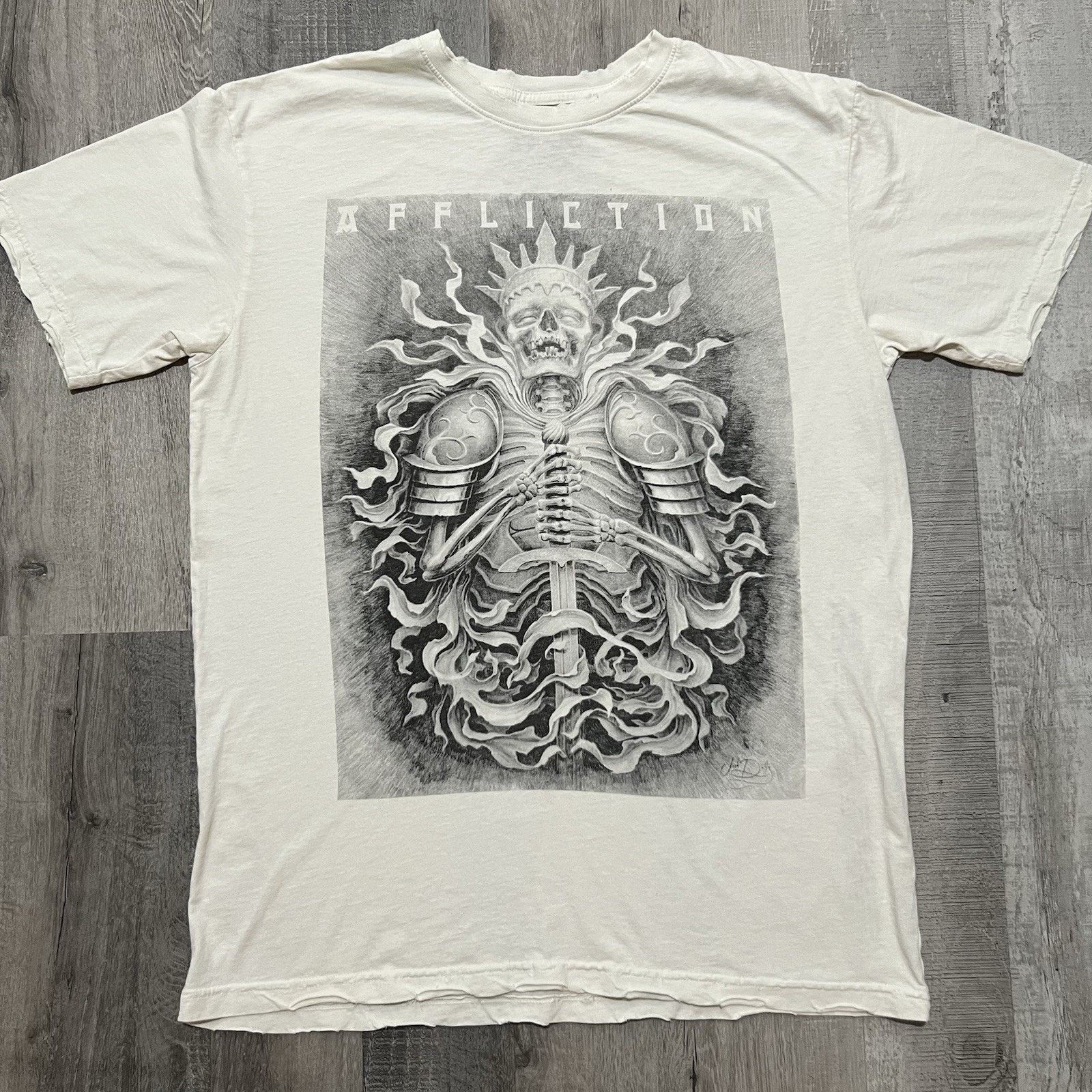 Affliction Affliction Josh Duffy Inked American Tattoo White T Shirt L Size US L / EU 52-54 / 3 - 1 Thumbnail