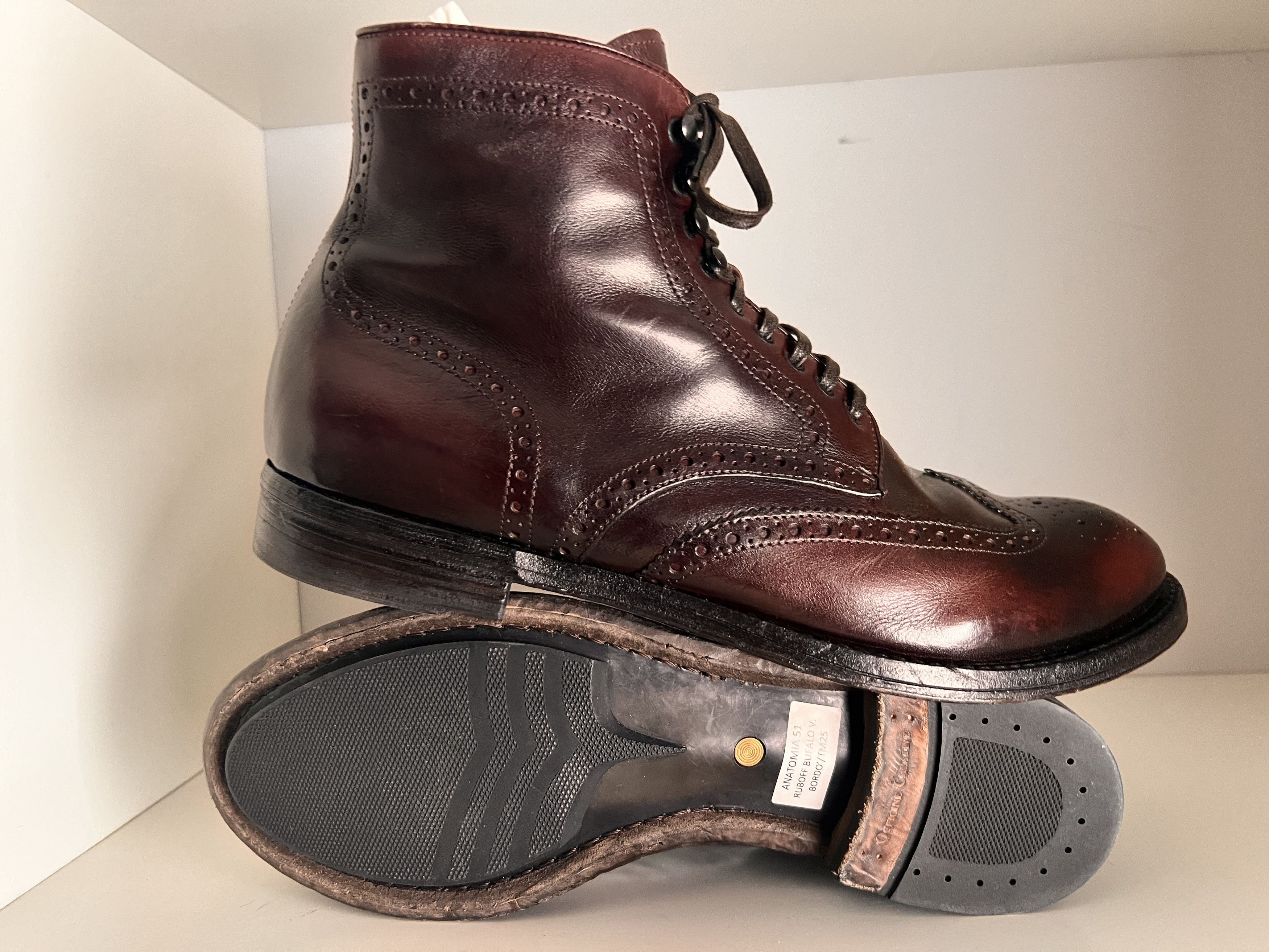 image of Officine Creative 42 Anatomia Boots Italian Quality 899 $ in Bordeaux, Men's