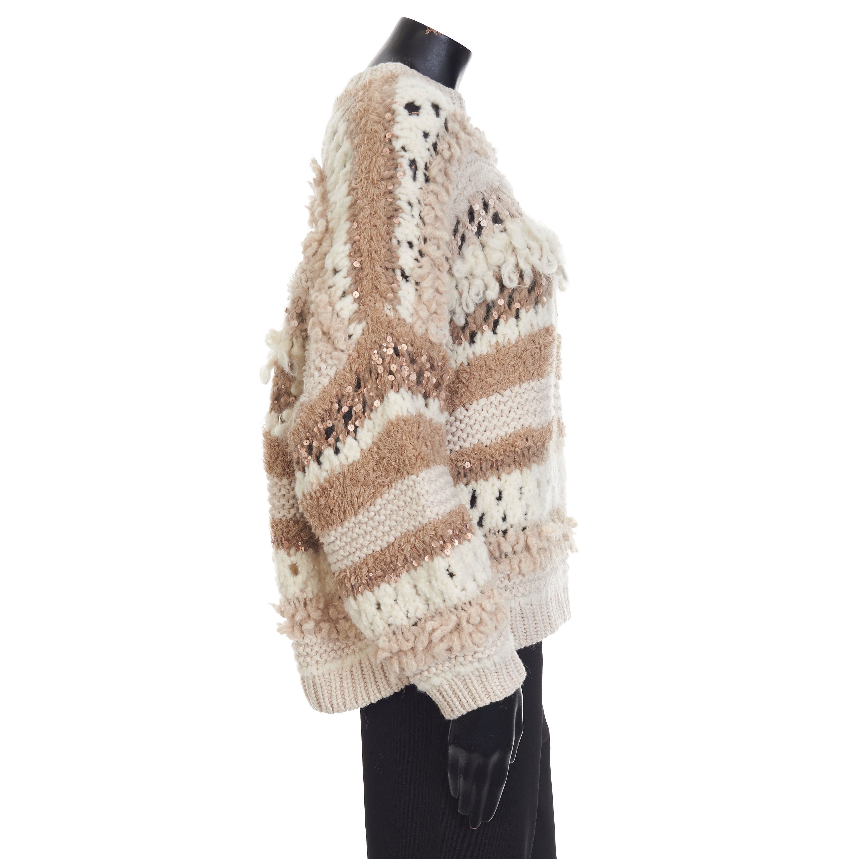 Brunello Cucinelli Sequined Cashmere Crewneck Sweater - Opera Knit, Textured Size L / US 10 / IT 46 - 8 Thumbnail
