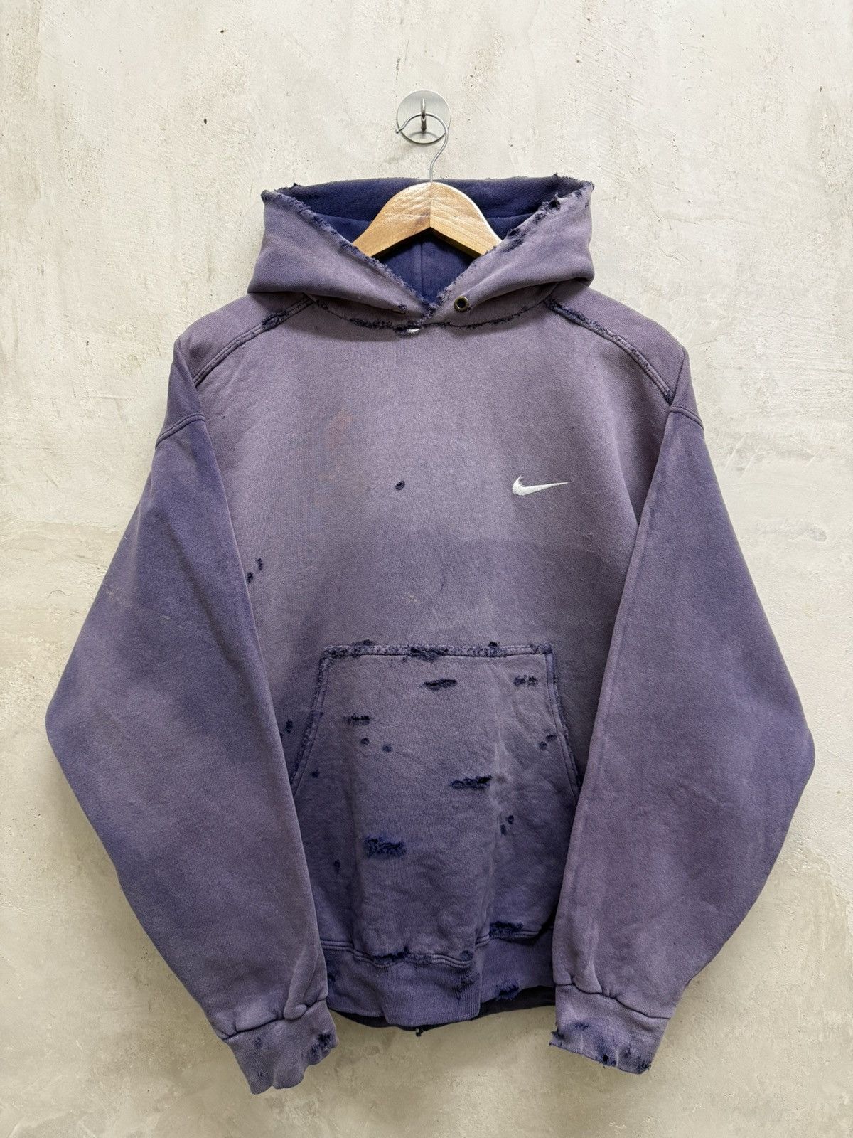 Nike Distressed Vintage 90s Sun Faded Nike Thrash Hoodie Size US M / EU 48-50 / 2 - 1 Thumbnail