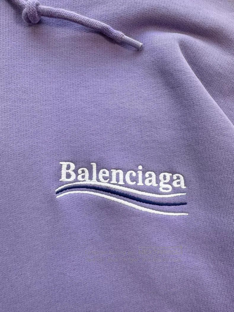 Balenciaga Eggplant Purple Coke Embroidered Hoodie