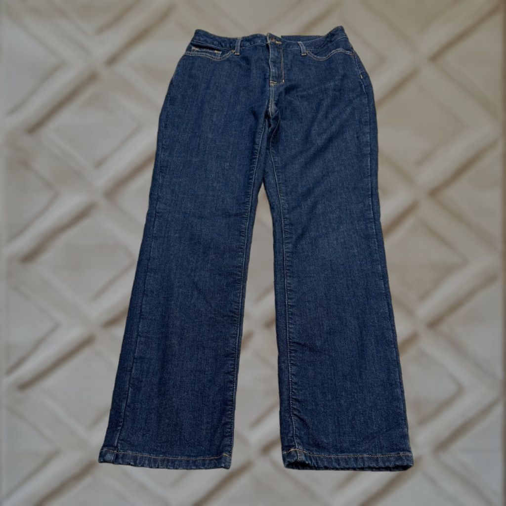 Vintage L.L. Bean Classic Fit Jeans Womens 10 Blue Dark Wash Lined Straight Leg Denim Size 30" / US 8 / IT 44 - 1 Thumbnail