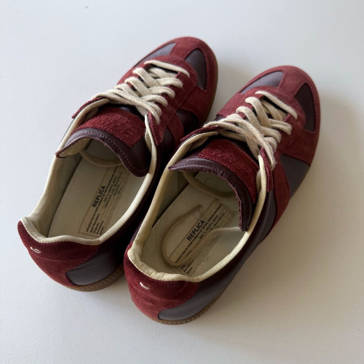 Maison Margiela 2015 Maison Margiela Burgundy Oxblood GATs Size US 10 / EU 43 - 9 Thumbnail