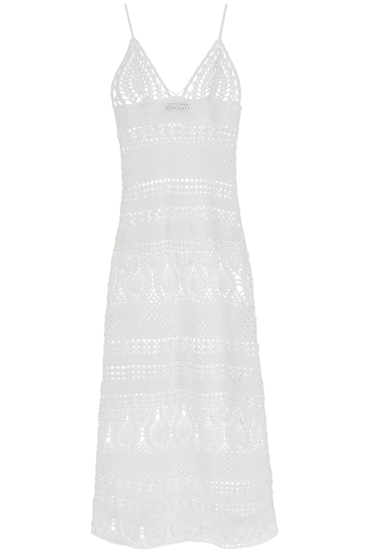 image of Dsquared2 Crochet Maxi Dress in Bianco, Women's (Size Small)