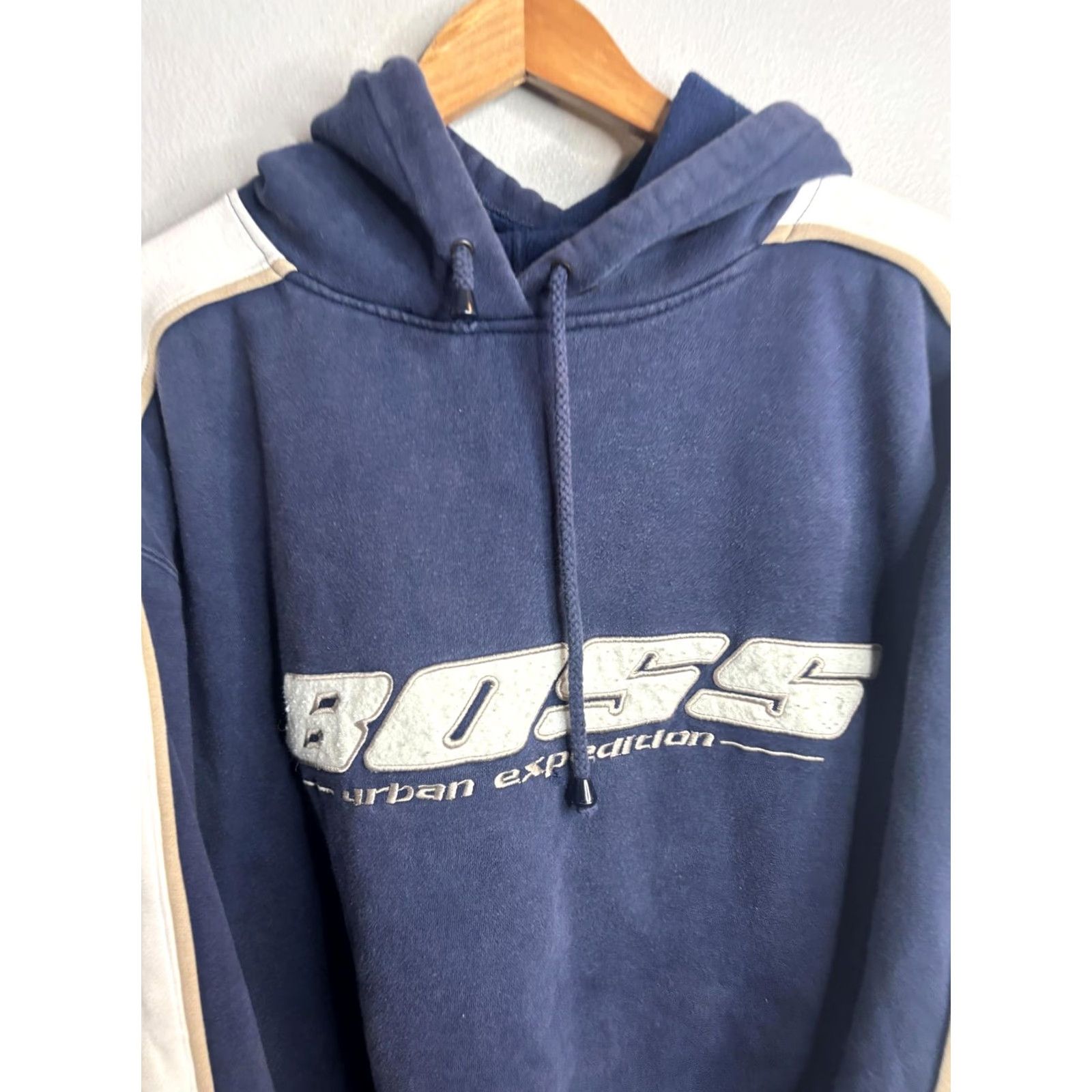 Vintage Boss Hoodie Mens 2XL Blue Urban Expedition Logo Pullover Fleece Sweatshirt Size US XXL / EU 58 / 5 - 2 Thumbnail