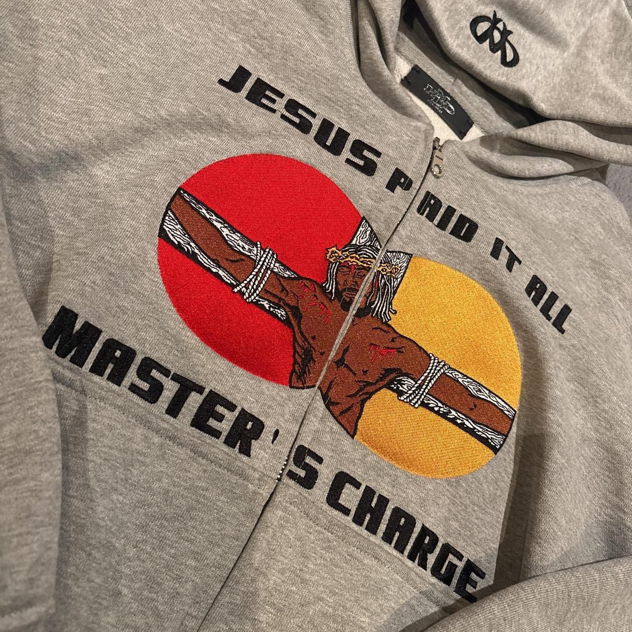 HMDD HMDD Grey zip up hoodie with Jesus Paid It All Size US L / EU 52-54 / 3 - 4 Thumbnail