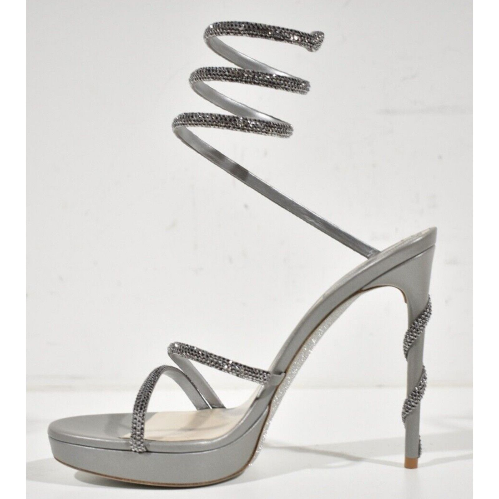 Rene Caovilla Margot Crystal Platform Wrap Strap Sandal Heel Pump 38 Size US 8 / IT 38 - 8 Thumbnail