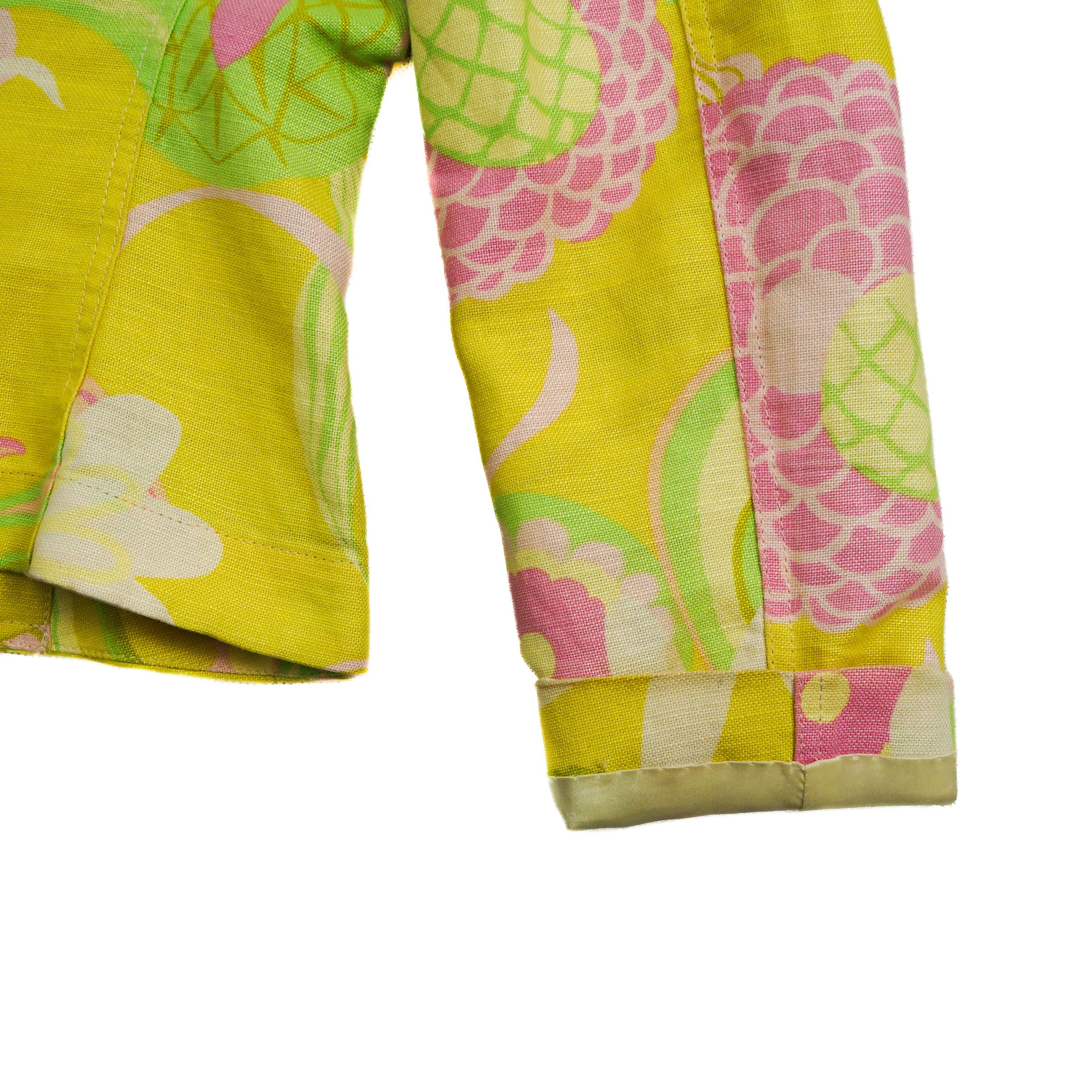 Dolce & Gabbana DOLCE GABBANA Retro Floral Yellow Blazer Jacket Vintage 90s Size S / US 4 / IT 40 - 6 Thumbnail