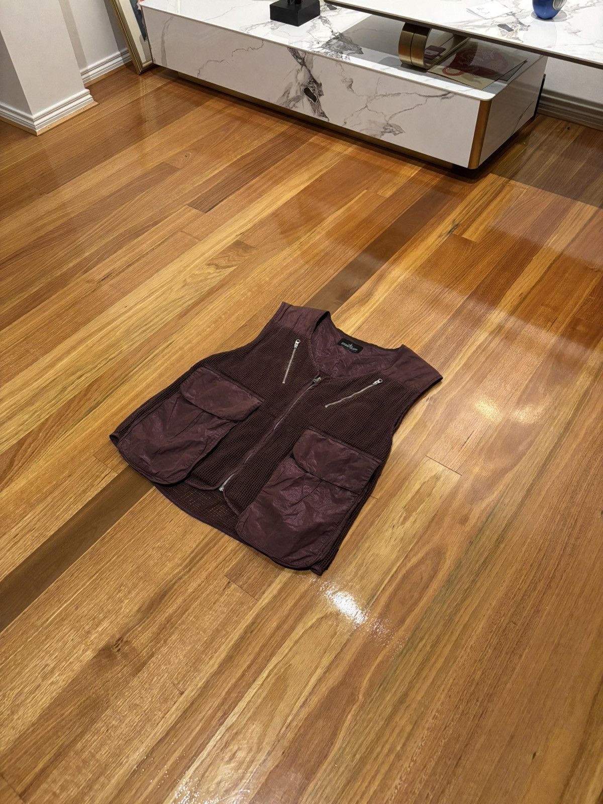 Stone Island Shadow Project Vest Jacket Burgundy Purple
