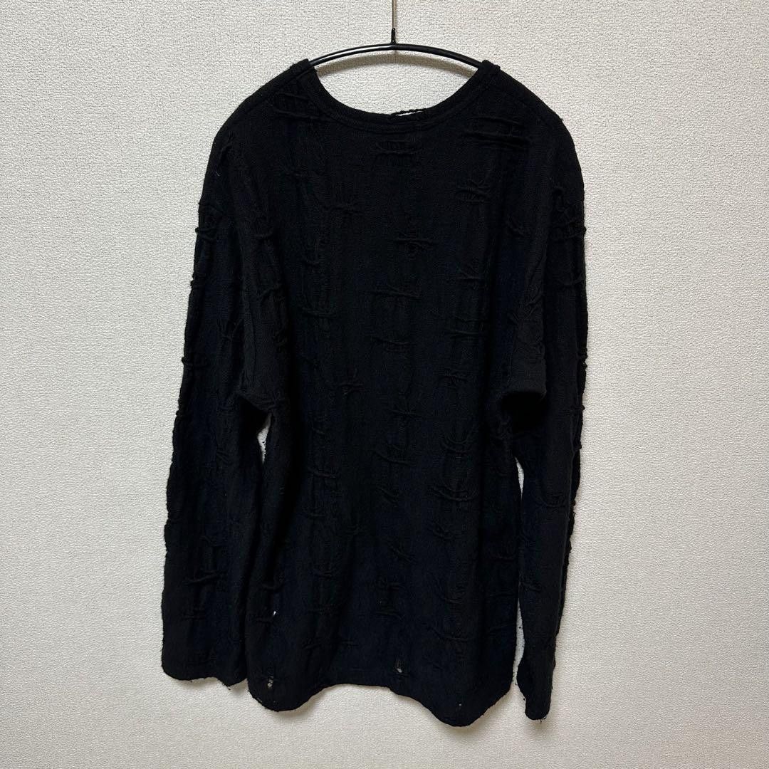 Yohji Yamamoto Yohji Yamamoto POUR HOMME wool mixed damaged pattern knit Size US L / EU 52-54 / 3 - 2 Thumbnail