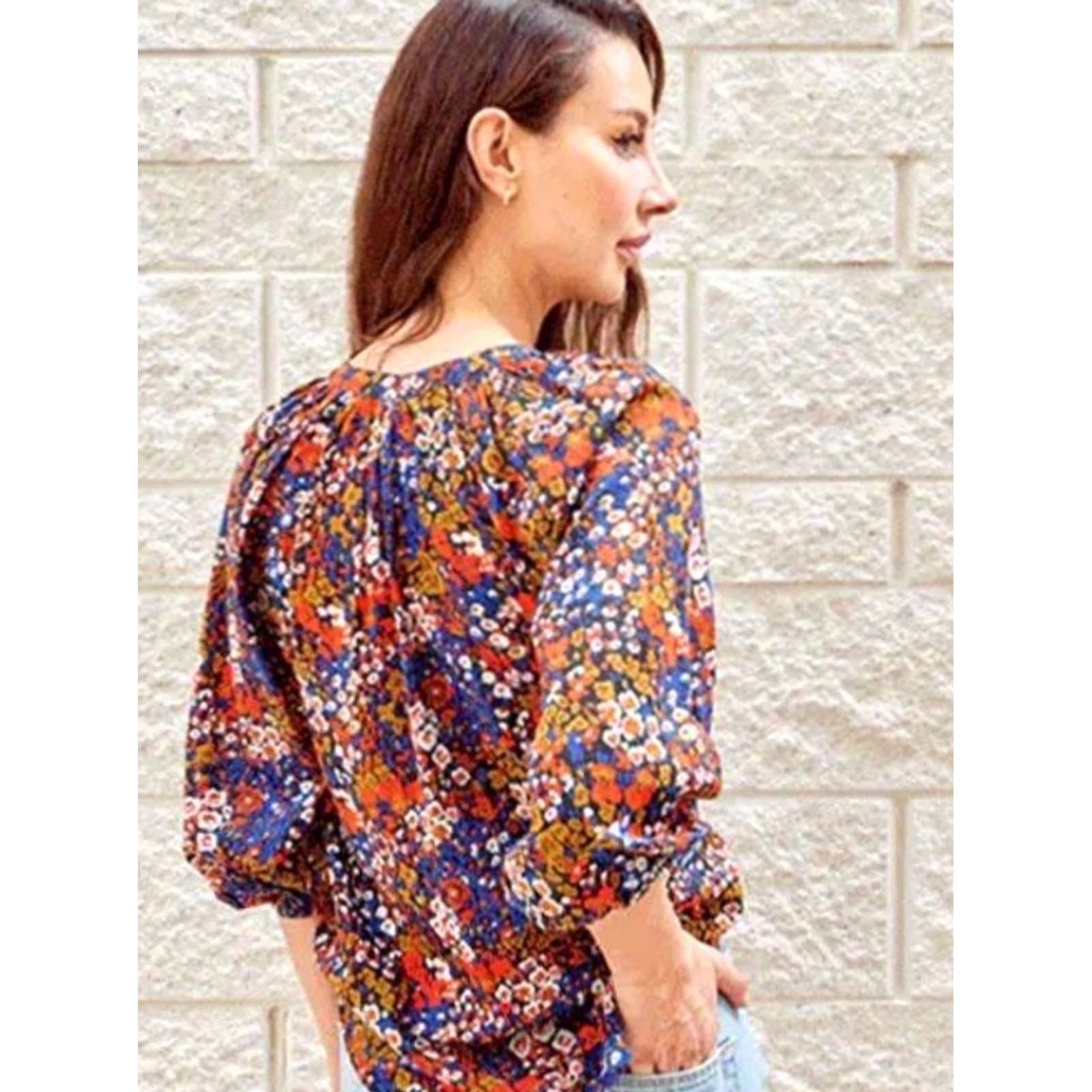 Apiece Apart Apiece Apart Floral Shirt Blouse Women’s Cotton Silk Sz Small Multicolor Size S / US 4 / IT 40 - 2 Thumbnail