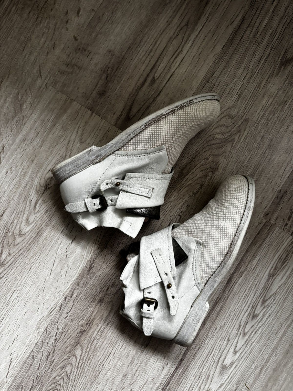 A.S.98 A.S.98 Airstep White Leather Zip Buckle Booties – US 6.5 Size US 6.5 / IT 36.5 - 24 Thumbnail