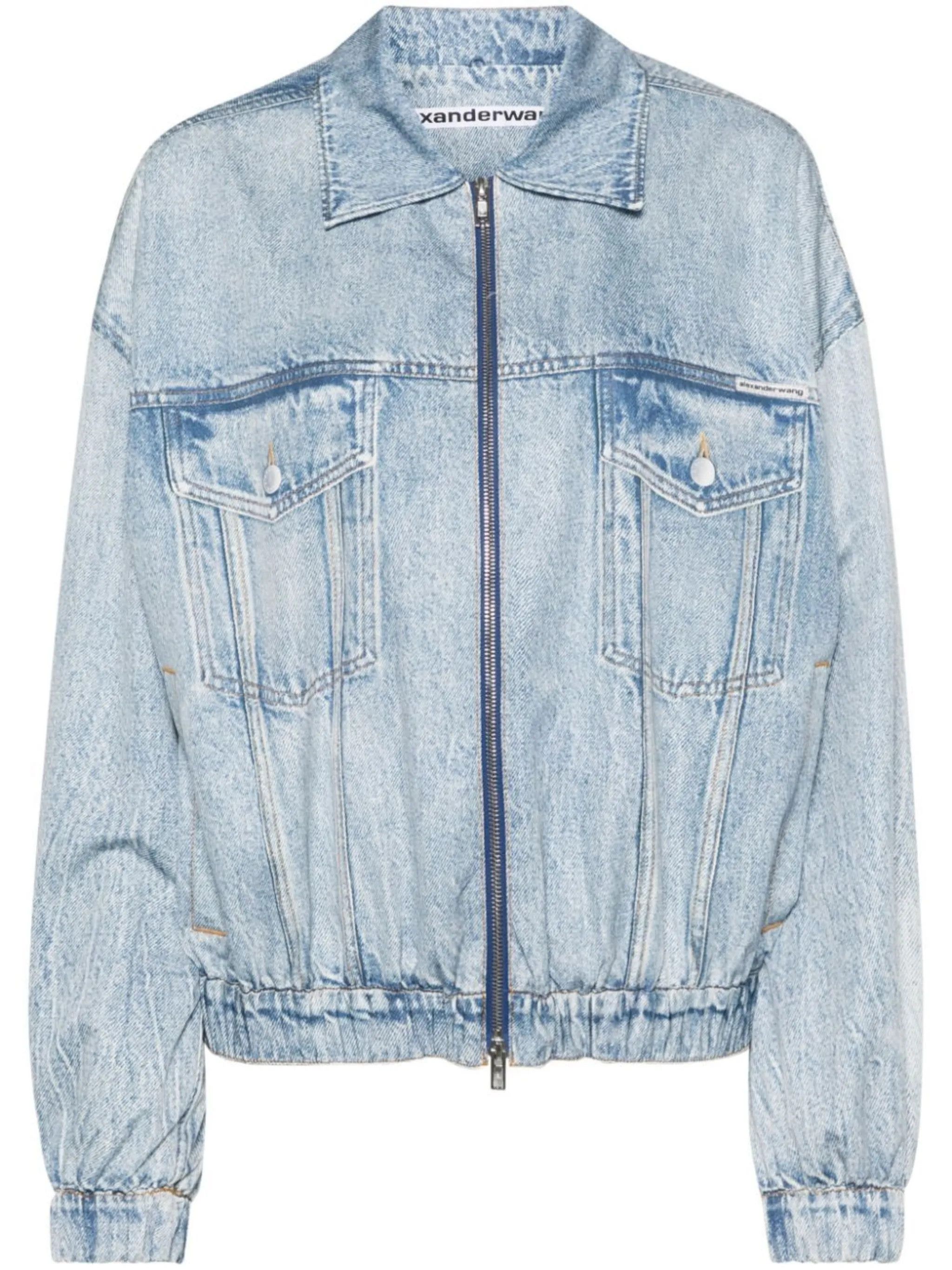Alexander Wang o1s22i1n0225 Oversized Trompe Denim Jacket in Light Blue Size S / US 4 / IT 40 - 1 Thumbnail