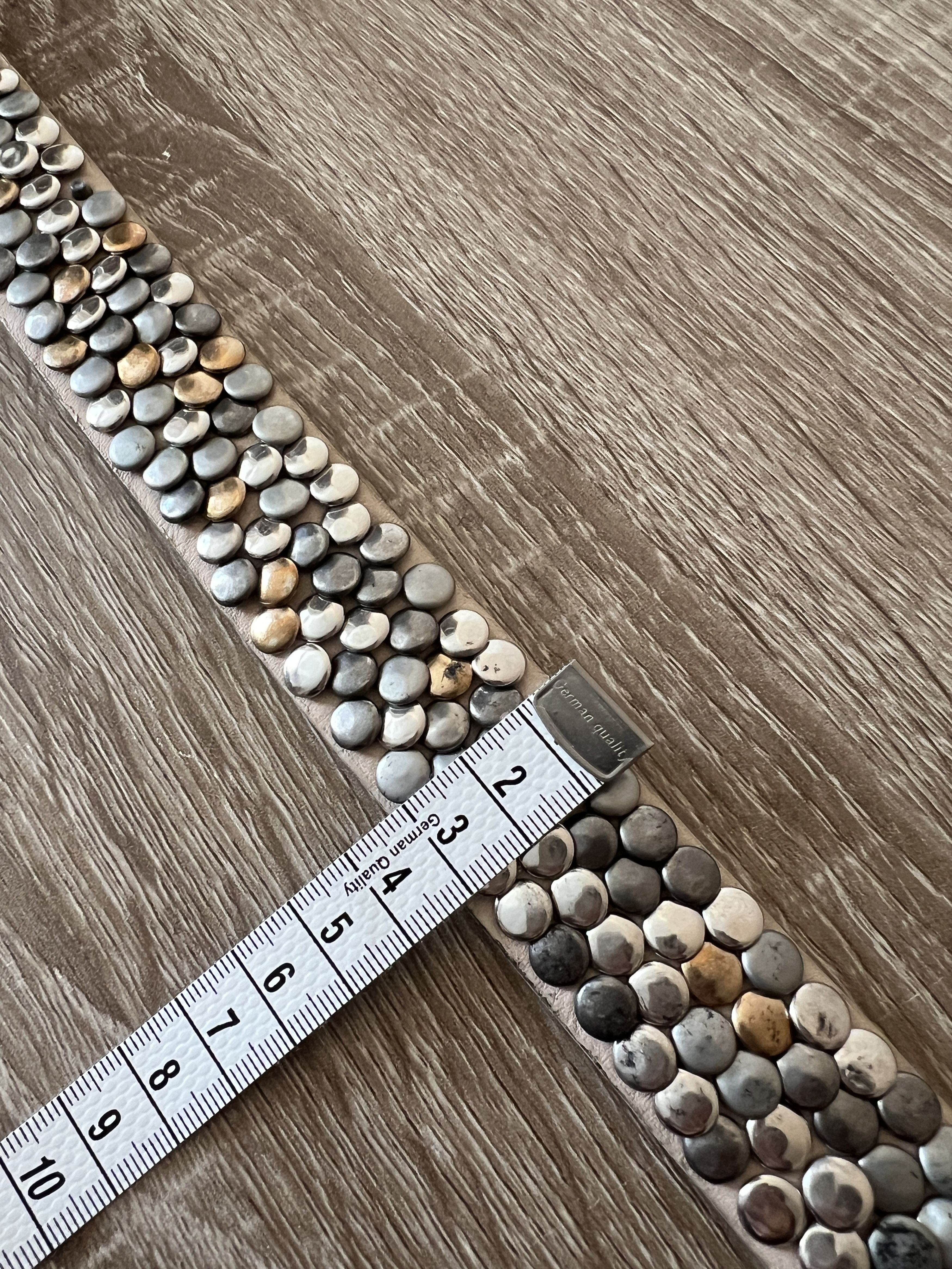Vintage Rhinestones Belt BB Simon Style Beige Punk Size ONE SIZE - 13 Thumbnail
