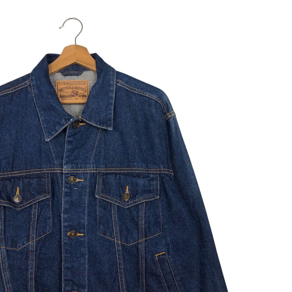 Japanese Brand 📌Vintage Trucker Denim Biker Jacket Nepuca Issey Miyake Size US L / EU 52-54 / 3 - 7 Thumbnail