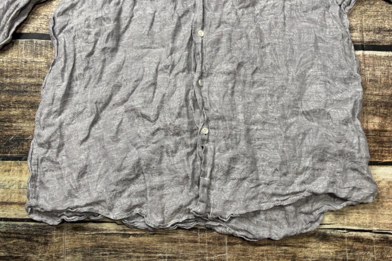 Tasso Elba Tasso Elba Shirt Mens 2XL Linen Geometric Gray Button Down Size US XXL / EU 58 / 5 - 5 Thumbnail