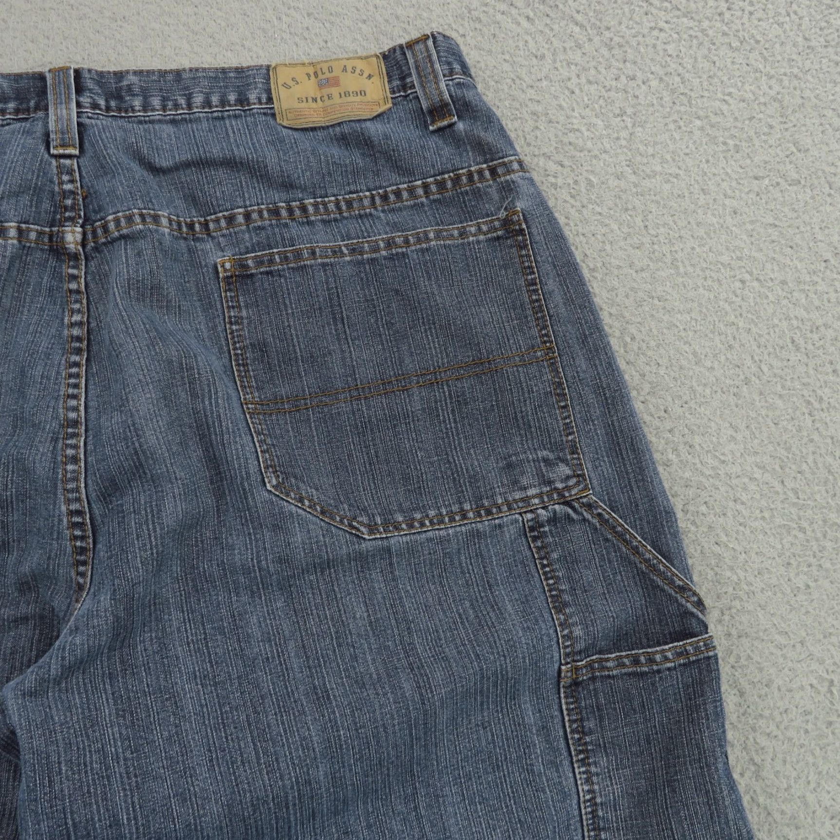 Vintage VTG US Polo ASSN Jean Shorts Men 42 Baggy Y2K Carpenter Grunge Flag Skater 90s Size US L / EU 52-54 / 3 - 2 Thumbnail