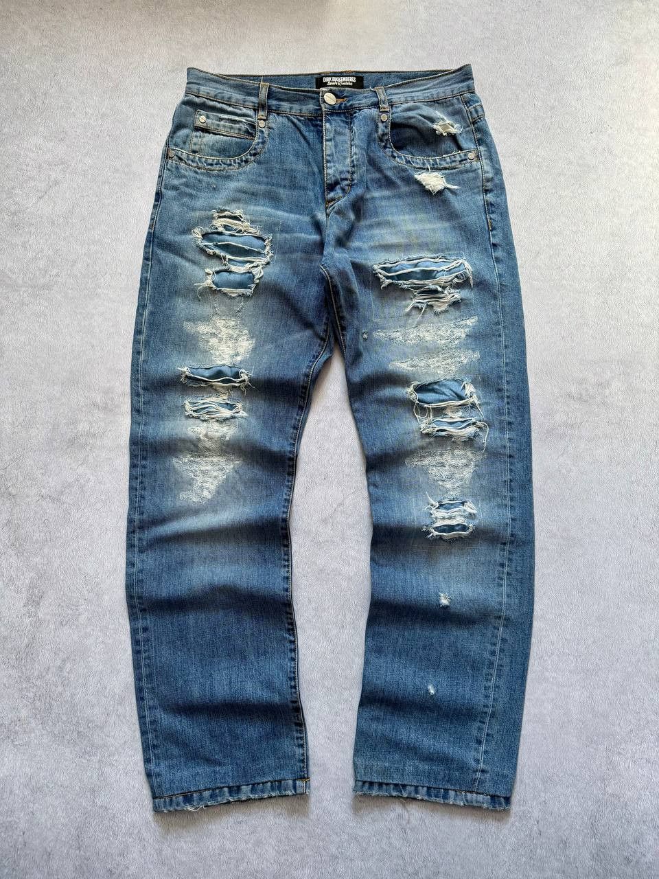 Dirk Bikkembergs Dirk Bikkemberg Logo Distressed Denim Ripped Pants Size US 34 / EU 50 - 1 Thumbnail