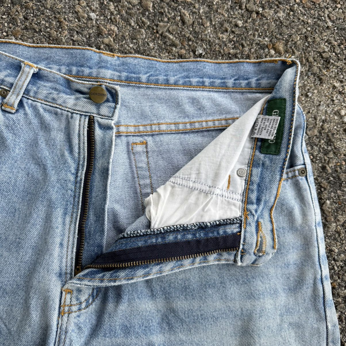 Giordano VINTAGE GIORDANO BLUE DENIM STRAIGHT FADED JEAN PANTS Size US 33 - 7 Thumbnail