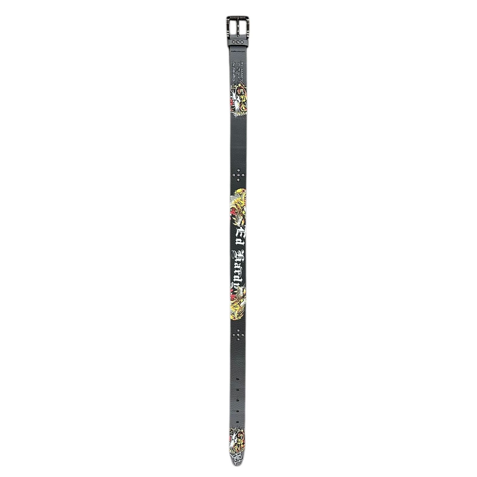 Ed Hardy Ed Hardy Men's Tiger Roar Grey Belt With Rivet Studs Size 34 - 4 Thumbnail