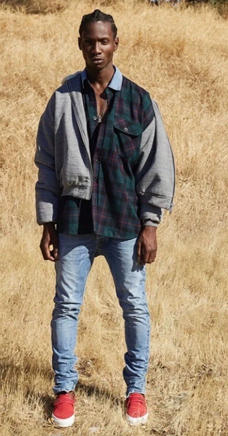 Fear of God Fear of God Green checkered denim collar shirt Size US M / EU 48-50 / 2 - 7 Thumbnail