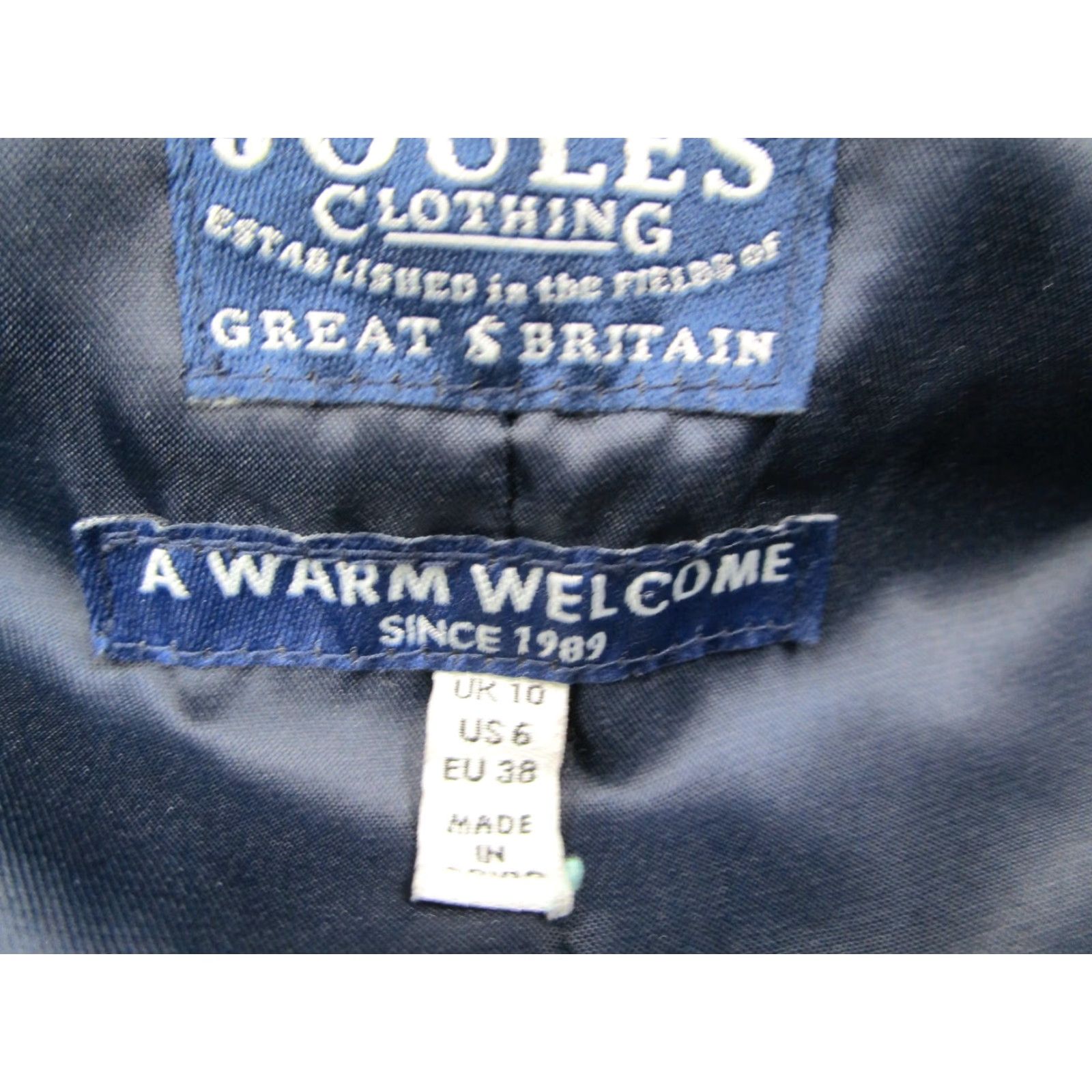 Vintage Joules Vest Women 6 Blue Floral High Groove Print Full Zip Puffer Sleeveless Size M / US 6-8 / IT 42-44 - 3 Thumbnail