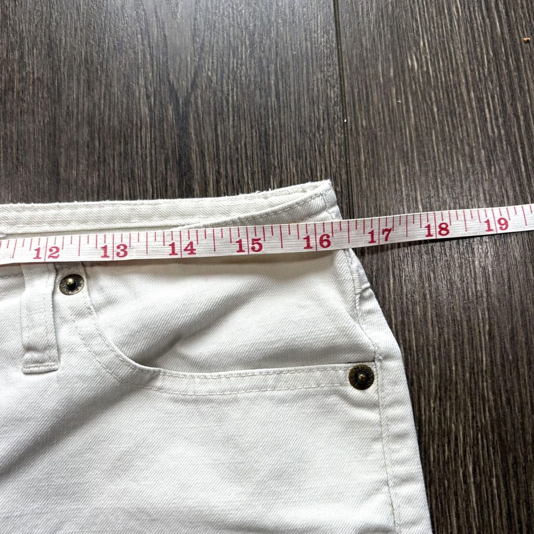 Denime Mudd Jeans Juniors 9 White Y2K Low Rise Bootcut Flare Stretch Denim Size 24" / US 00 / IT 34 - 5 Thumbnail