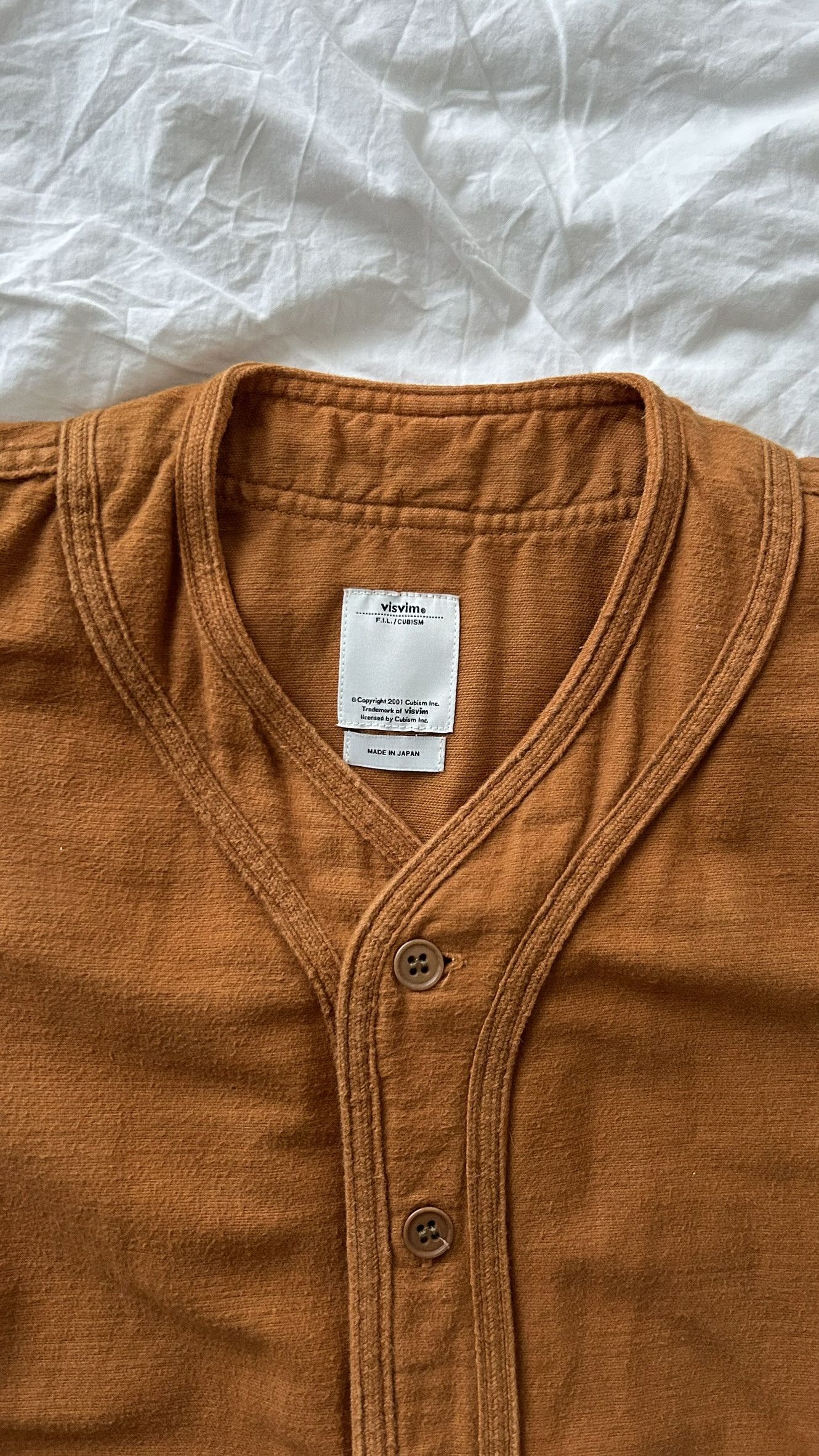 Image of Visvim Ss16 . Dugout Shirt S/s Brushed Flannel . 0116105011014 in Brown, Men's (Size Small)