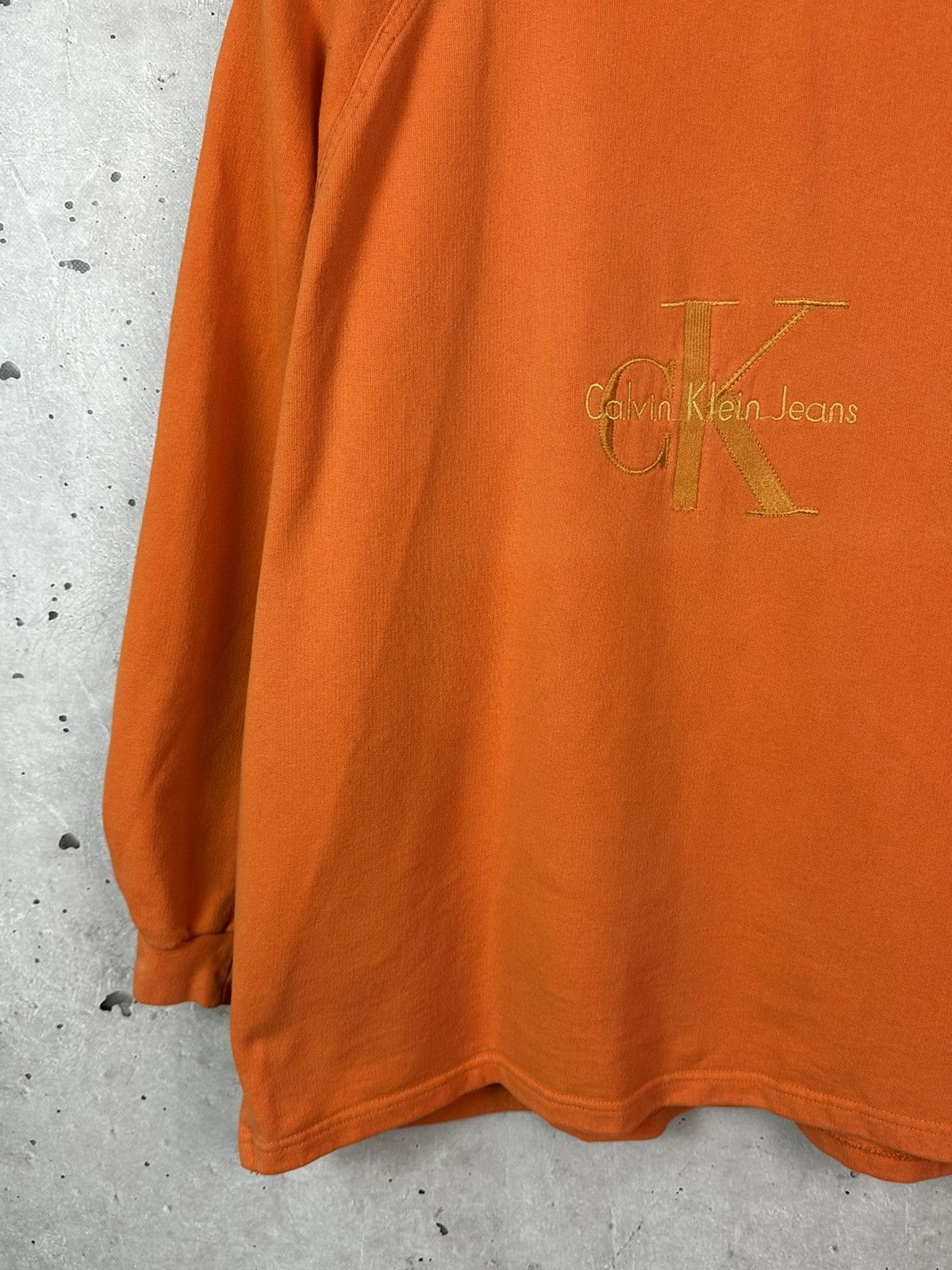 Calvin Klein Vintage Calvin Klein Oversized Orange Long Sleeve Swetshirt Size US L / EU 52-54 / 3 - 4 Thumbnail