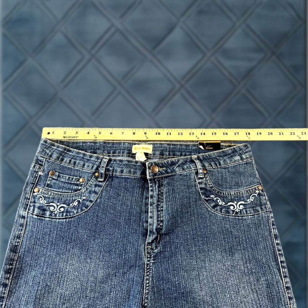 Vintage Rico Capri Jeans Women's 21 Blue Cotton Denim Faded Workwear Travel Stretch Jeans Size 42" / US 20 - 1 Thumbnail
