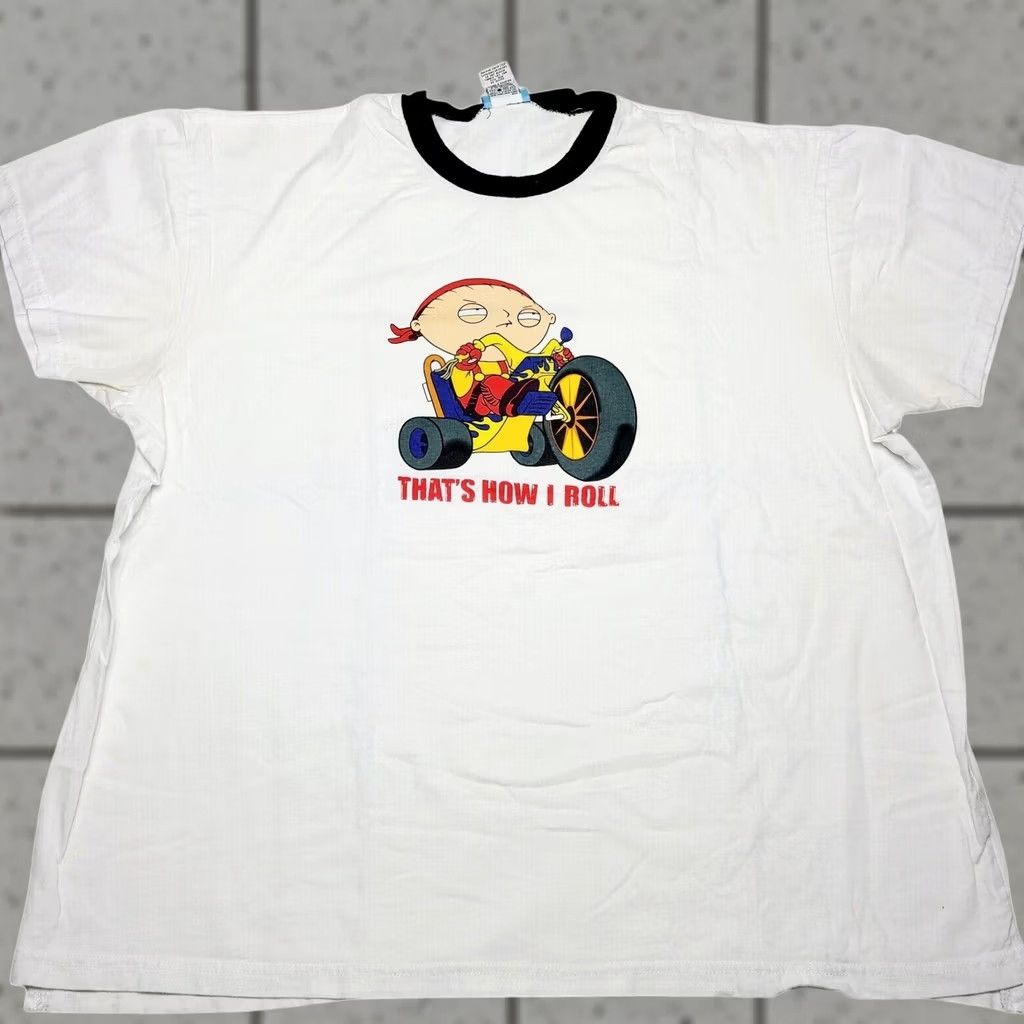 Griffin Family Guy T-Shirt Mens L White Stewie Griffin "That’s How I Roll" Size US L / EU 52-54 / 3 - 1 Thumbnail