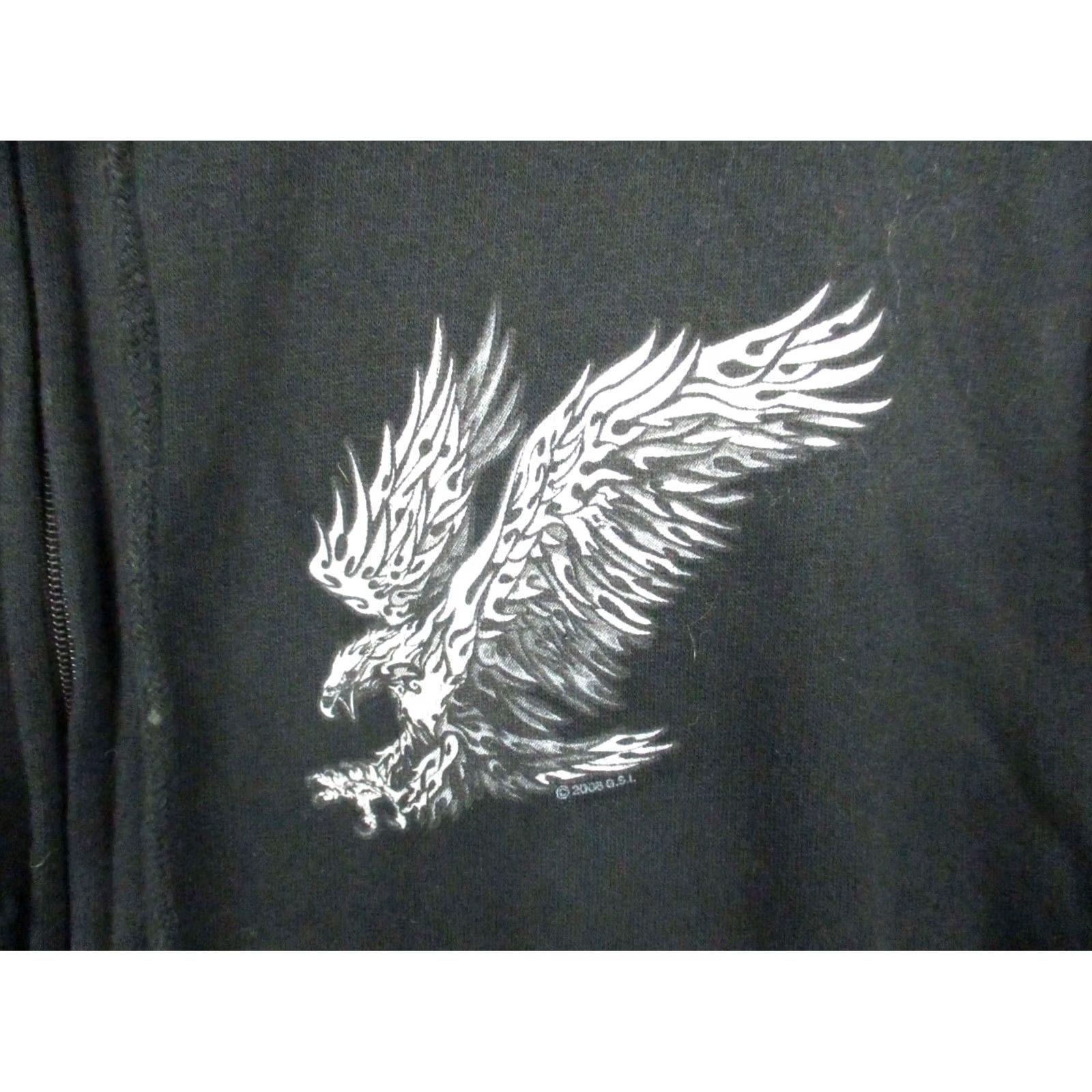 Vintage Hot Leathers Hoodie Jacket Small Biker Motorcycle Eagle Visions Cycles Men's Size US S / EU 44-46 / 1 - 4 Thumbnail