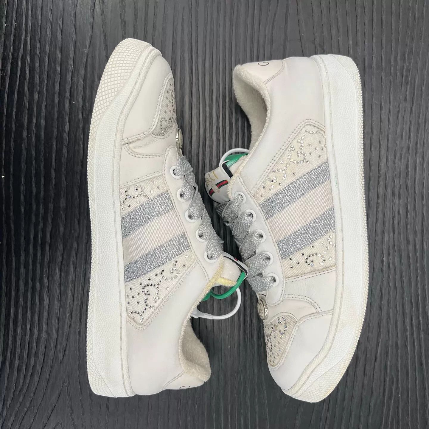 Gucci Gucci Rhyton women's White/Gray Crystal Size 35 Size US 4.5 / IT 34.5 - 3 Thumbnail