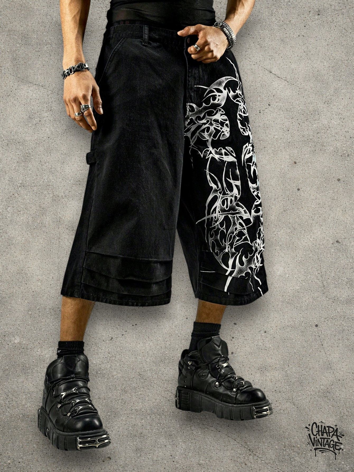 Japanese Brand Opium black shorts Size US 32 / EU 48 - 4 Thumbnail