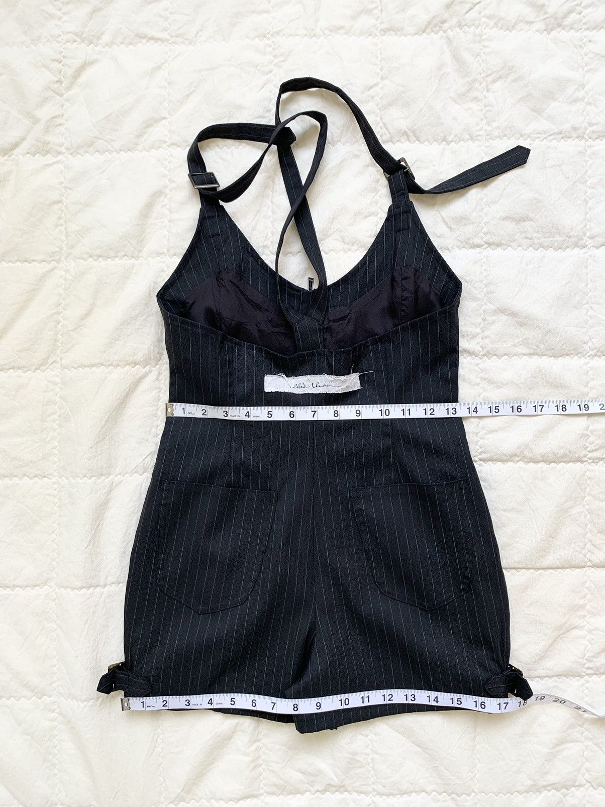 Japanese Brand Alice Auaa Gothic Pinstripe Romper Size 27" / US 4 / IT 40 - 17 Thumbnail