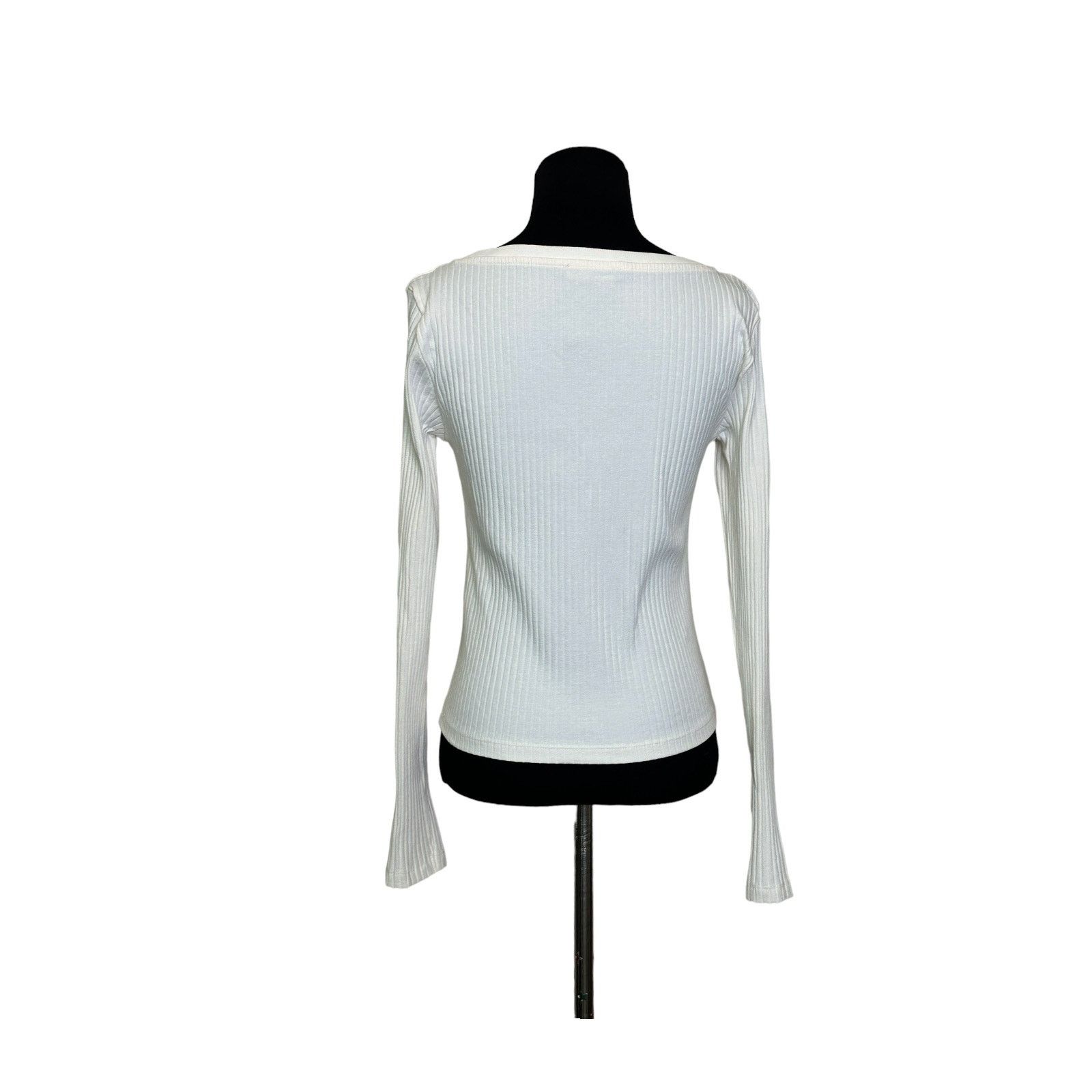 Zara ZARA creamy white long sleeves square neck sweater size M Size M / US 6-8 / IT 42-44 - 9 Thumbnail
