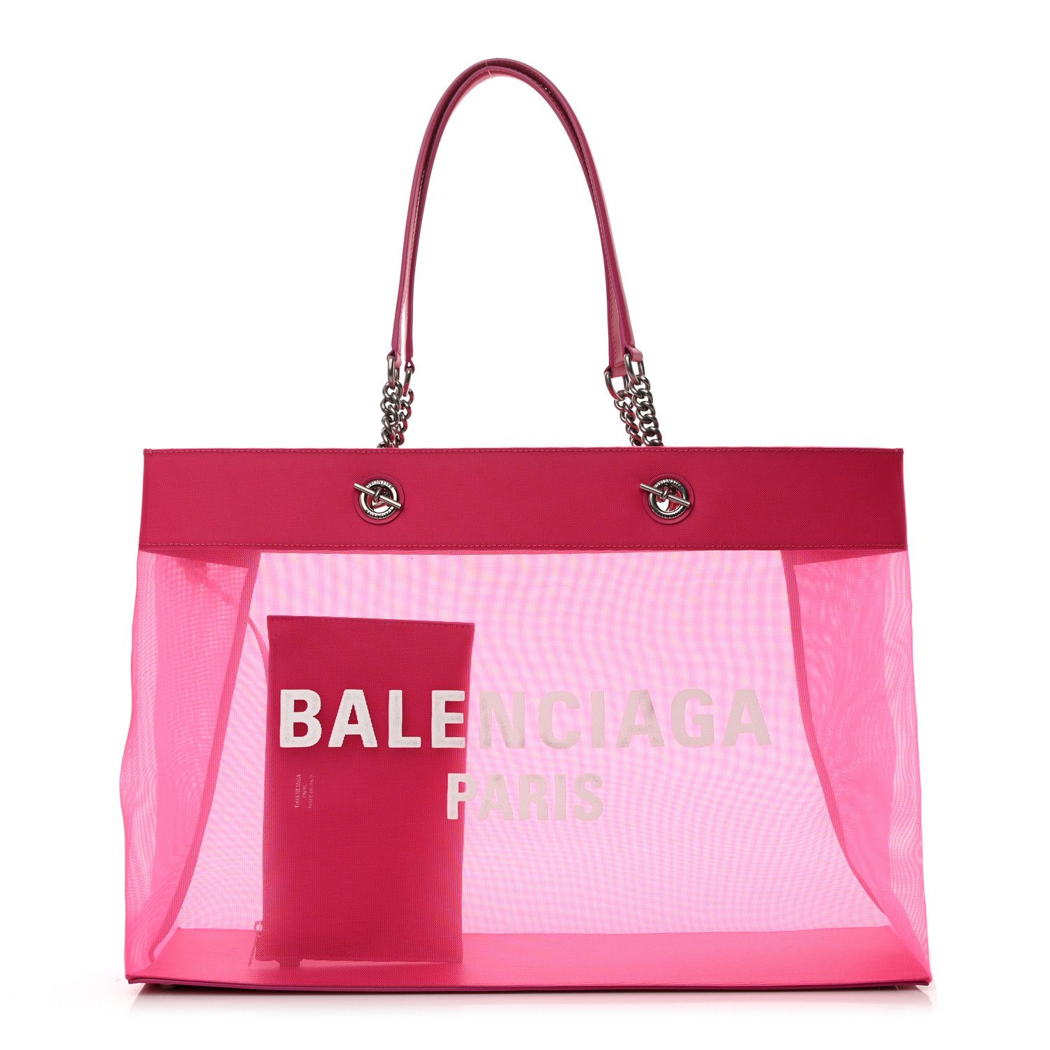 Balenciaga Duty Free Large Mesh Tote in Fuchsia Size ONE SIZE - 1 Thumbnail