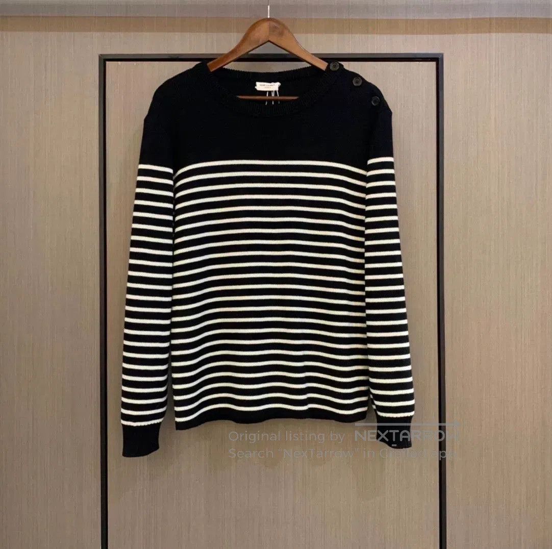 Saint Laurent Paris Saint Laurent Men's Striped Sweater. Size US L / EU 52-54 / 3 - 1 Thumbnail