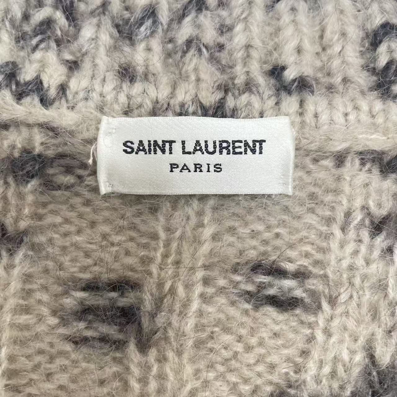 Saint Laurent Paris Saint Laurent Brown V-neck Mohair Knit Sweater K26WX Size M / US 6-8 / IT 42-44 - 6 Thumbnail